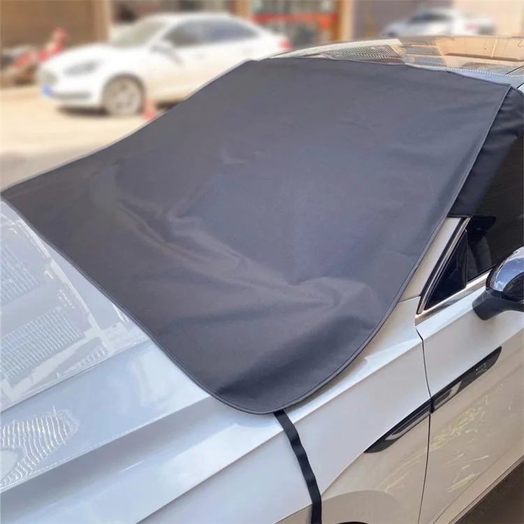 Capa de Proteção para Para-brisas de Sedãs 600D Oxford em Preto - Proteção Contra Gelo, Geada, Neve e Sol