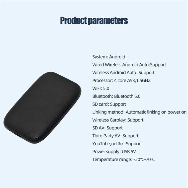 3-в-1 Беспроводной адаптер CarPlay Android Auto 2ГБ+8ГБ Проводной в беспроводной адаптер Car Play
