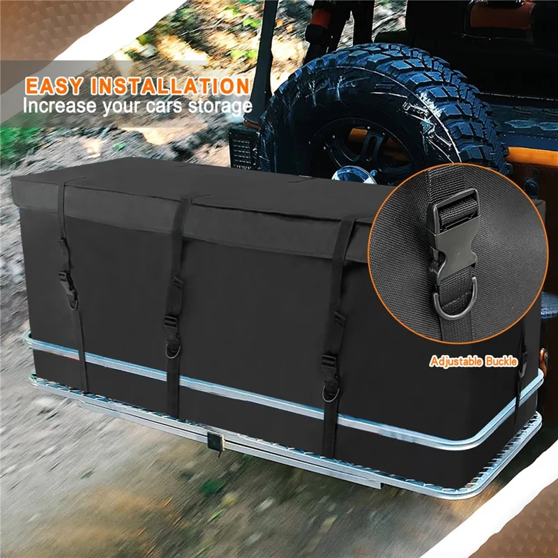 Sac de coffre de voiture pliable en tissu Oxford 600D pour le camping en plein air, 135 * 51 * 51 cm - Noir