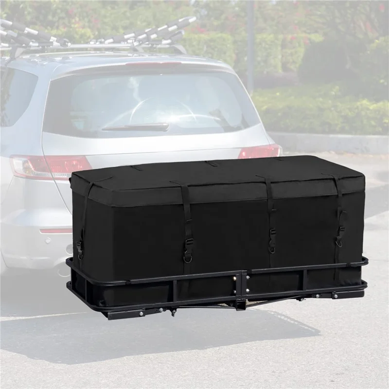 Sac de coffre de voiture pliable en tissu Oxford 600D pour le camping en plein air, 135 * 51 * 51 cm - Noir