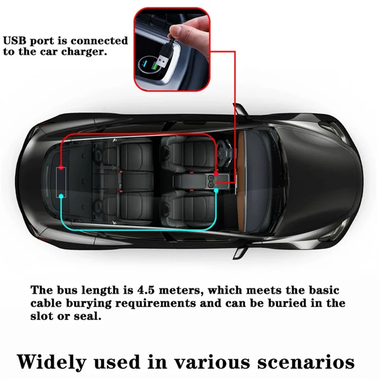 RP1035 102x348mm Pannello LED Flessibile Impermeabile Controllo APP Bluetooth Car Sign