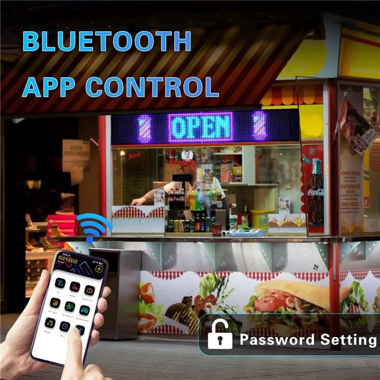RP1259S Pannello a matrice LED flessibile 120x595mm Schermo di visualizzazione Controllo app Bluetooth LED Car Sign