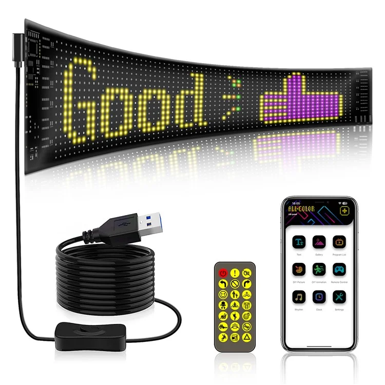 Schermo LED flessibile per il lunotto posteriore dell'auto RP937 Messaggio scorrevole Display APP Control