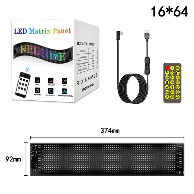 Schermo LED flessibile per il lunotto posteriore dell'auto RP937 Messaggio scorrevole Display APP Control