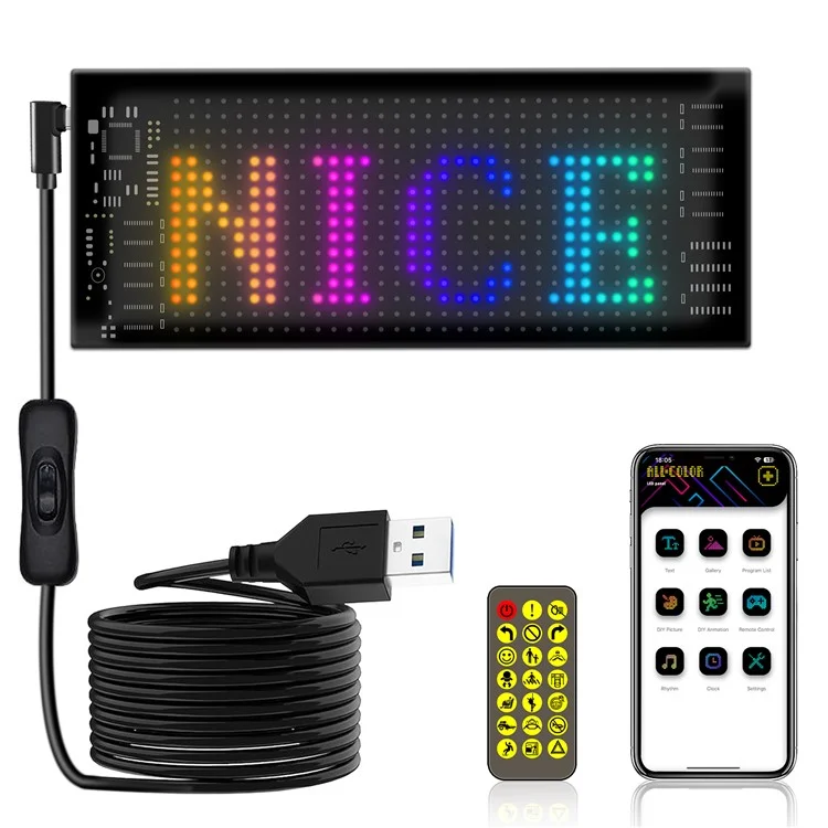 RP717 Pannello LED flessibile da 70x173 mm Impermeabile Controllo Bluetooth APP Car Sign