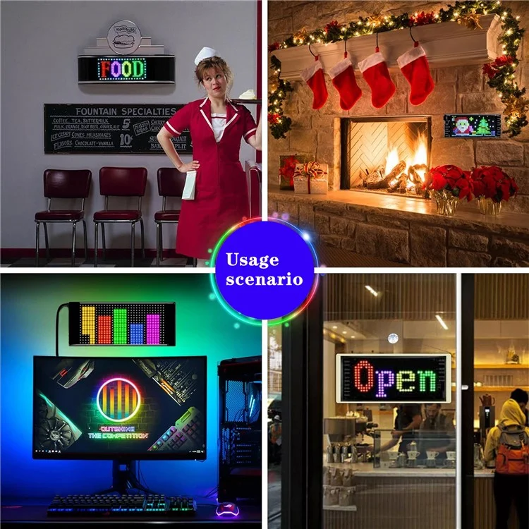 RP717 Pannello LED flessibile da 70x173 mm Impermeabile Controllo Bluetooth APP Car Sign