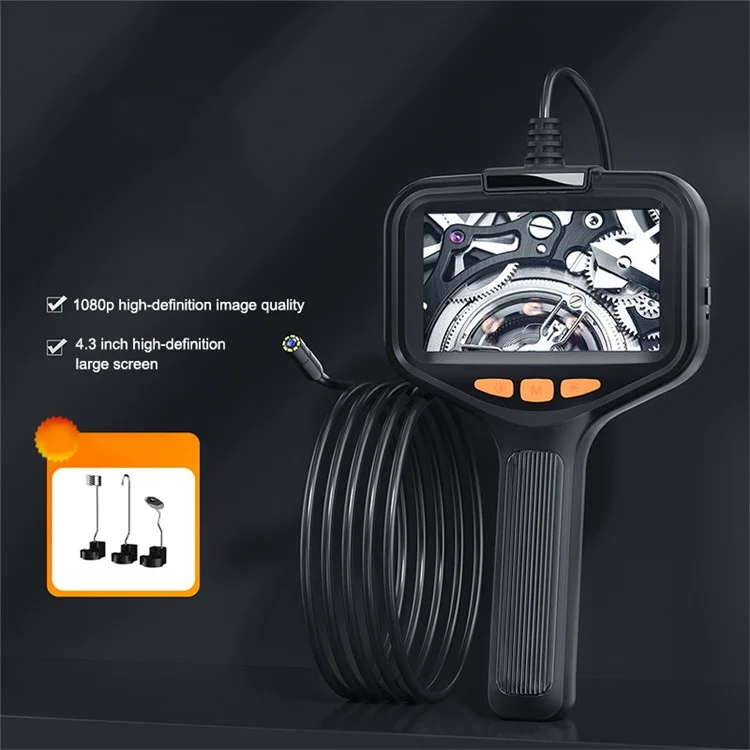 P200 10M Hard Wire 8mm Lens 4.3-inch Car Inspection Camera Industrial Endoscope