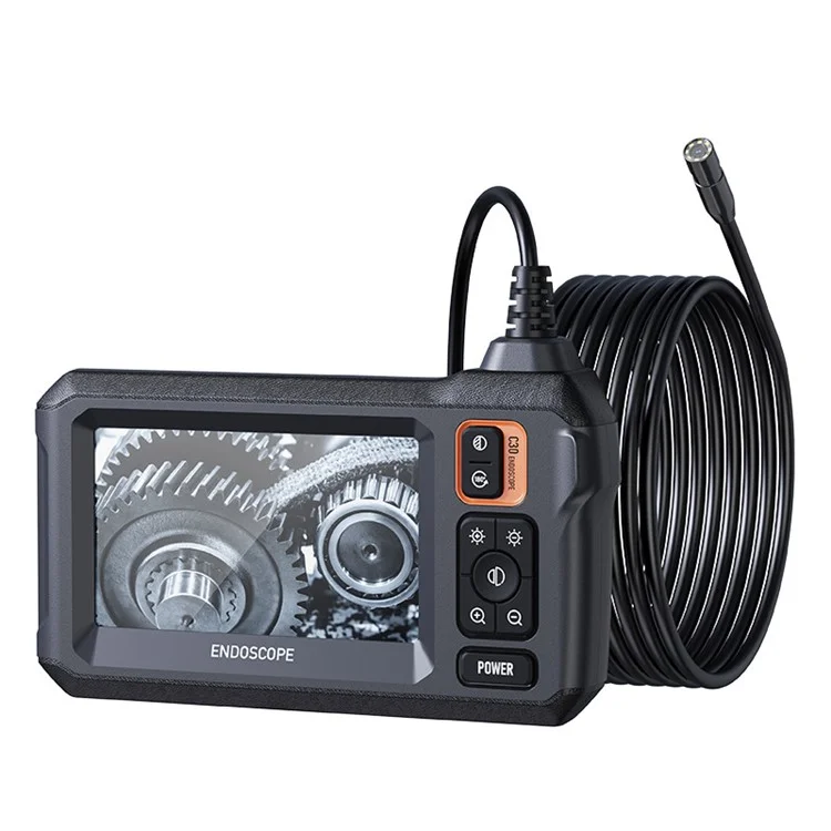 C30-M Cámara de inspección con cable duro de 10 m, lente de 8 mm, impermeable, LED, boroscopio para tubería de desagüe