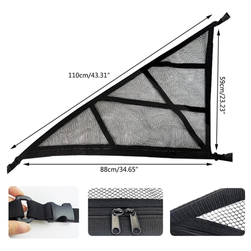 Bolsa de carga para el techo del coche de 88x59x110 cm con forma de triángulo