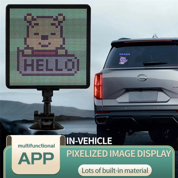 P64SR Schermo di visualizzazione a LED Pixel fai-da-te per auto Controllo app smartphone Cartello luminoso 
