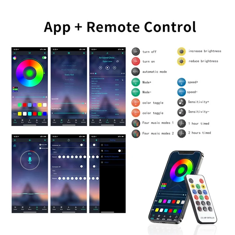 D06-24 2Pcs 60cm Luzes de Tira LED Bluetooth APP Control para Veículos de 24V