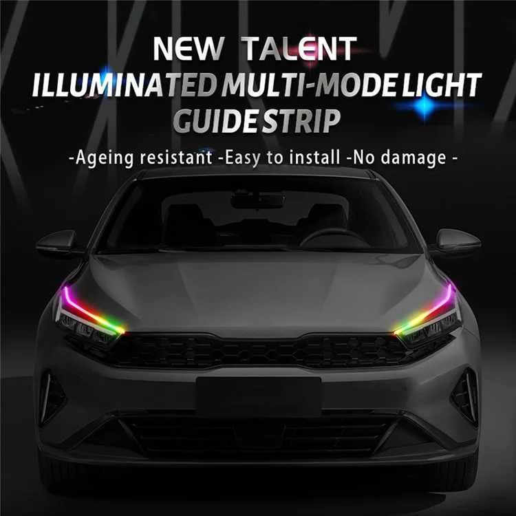 DR06-12 2 Bandes LED d'éclairage Bluetooth avec télécommande pour la décoration de voiture 