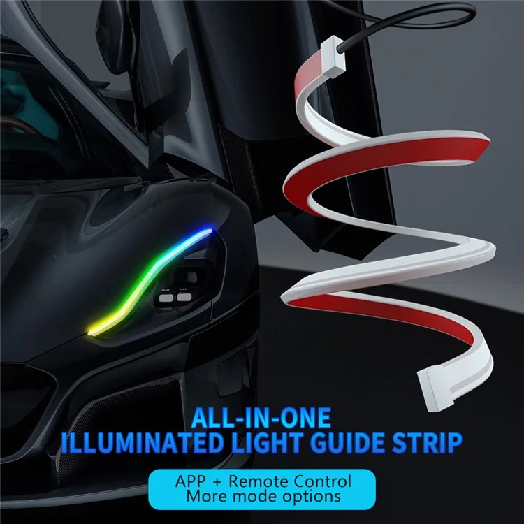 DR06-12 2 Bandes LED d'éclairage Bluetooth avec télécommande pour la décoration de voiture 