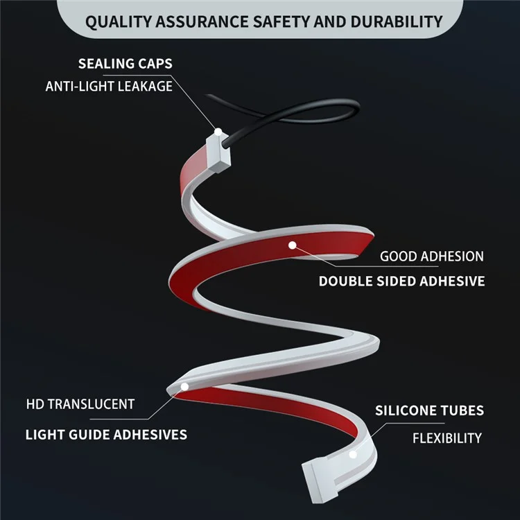 DR06-12 2 Bandes LED d'éclairage Bluetooth avec télécommande pour la décoration de voiture 