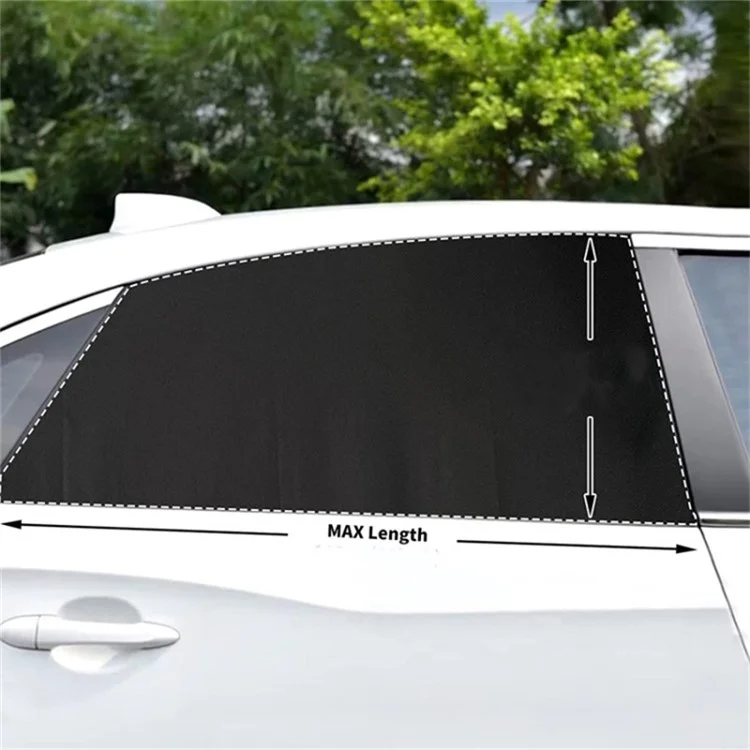 Left+Right Car Rear Window Mesh Curtain Anti-mosquito Sun Shade Window Curtain with Zipper Opening