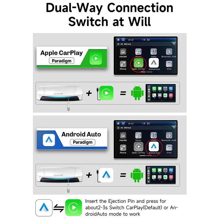 CARLINKIT SDM660 Tbox UHD 8+128GB Android 13 Wireless Carplay Android Auto Adapter Dongle mit HD-Ausgang