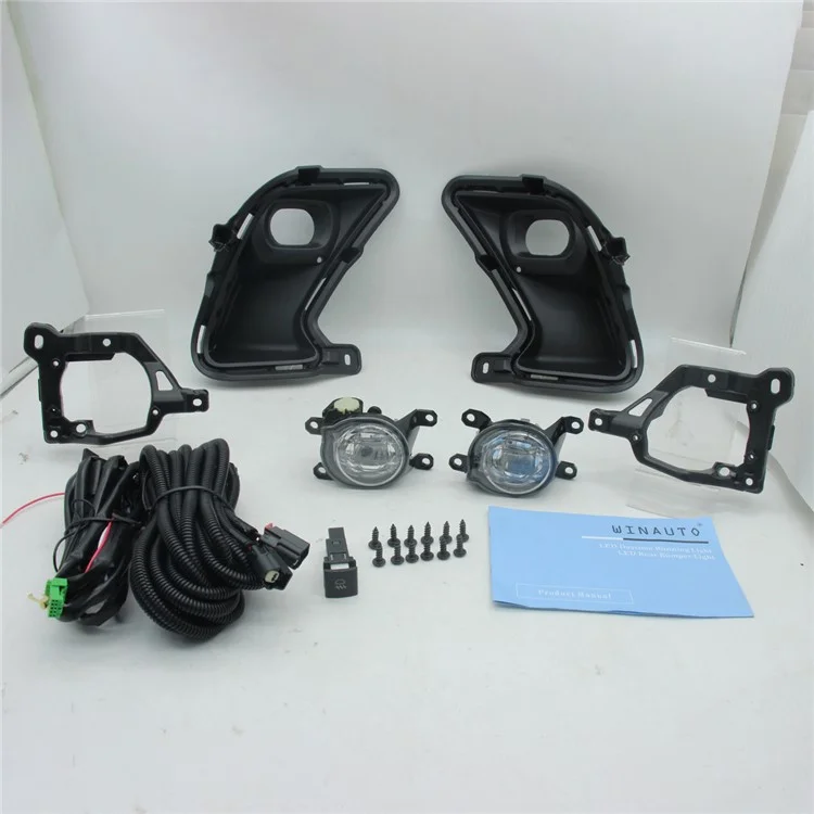 For Toyota Highlander 2024 1 Pair Car White LED Fog Lights Waterproof Working Lamp Bezel Assembly Kit