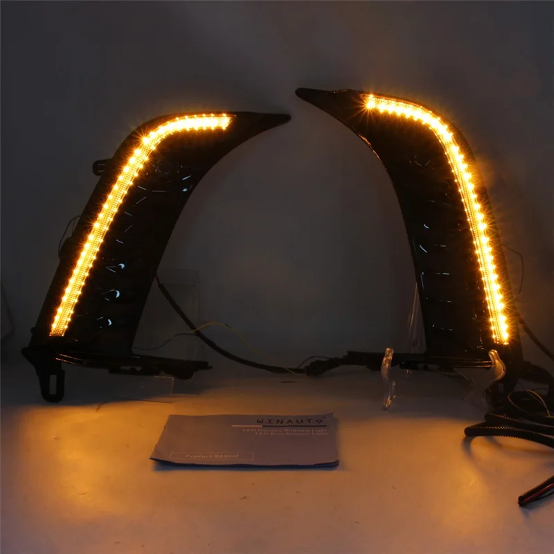 For Toyota Camry 2025 1 Pair 3-Color LED Car Daytime Running Lights Turn Signal DRL Lamp