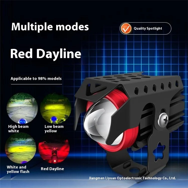 4 Modos Luz de Niebla Auxiliar de Motocicleta LED Motorcy Light 3 Color Luz de Trabajo Externo