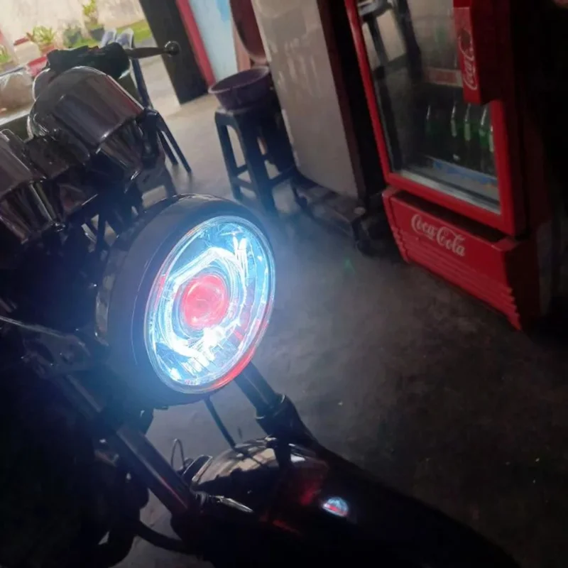 Car Motorcycle Bright LED Spotlight Motorbike Fog Lamp Front Light - Blue+Red