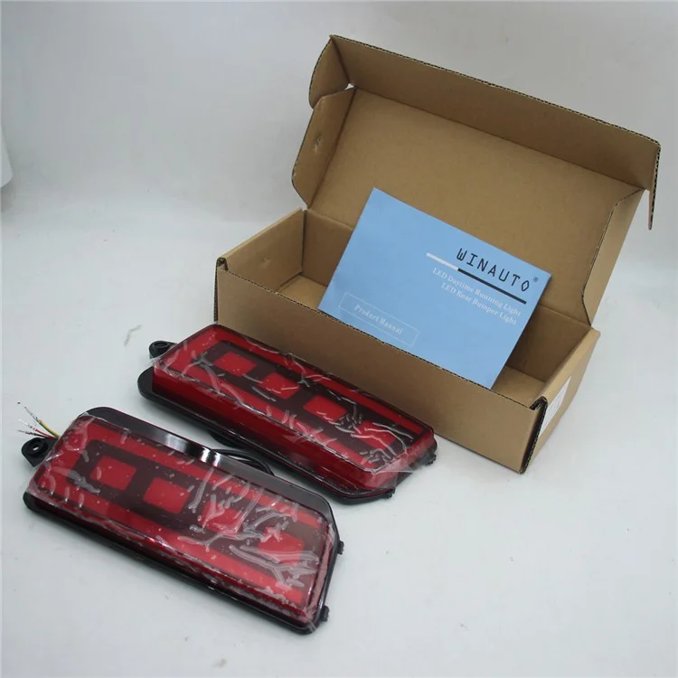 Pour Grand Cherokee 2005-2010 1 Paire Voiture Arrière Pare-chocs Clair LED Rouge DRL Turn Signal Lampe de Freinage - Rouge