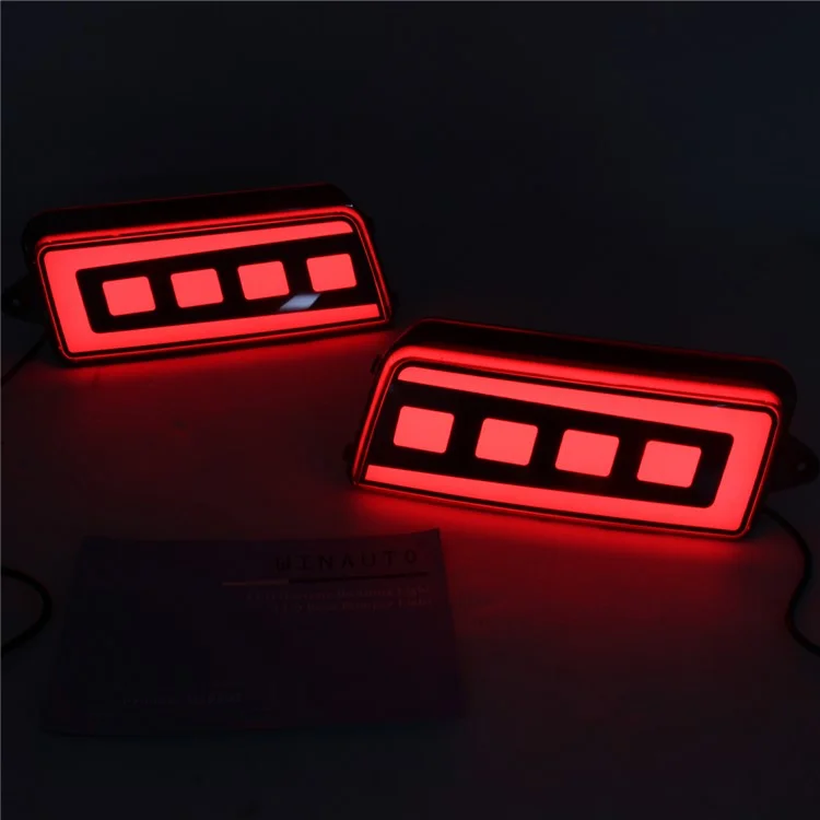 Pour Grand Cherokee 2005-2010 1 Paire Voiture Arrière Pare-chocs Clair LED Rouge DRL Turn Signal Lampe de Freinage - Rouge