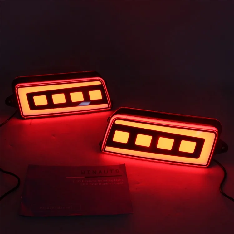 Pour Grand Cherokee 2005-2010 1 Paire Voiture Arrière Pare-chocs Clair LED Rouge DRL Turn Signal Lampe de Freinage - Rouge