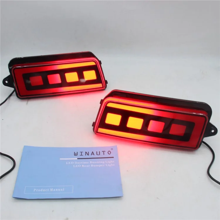 Pour Grand Cherokee 2005-2010 1 Paire Voiture Arrière Pare-chocs Clair LED Rouge DRL Turn Signal Lampe de Freinage - Rouge