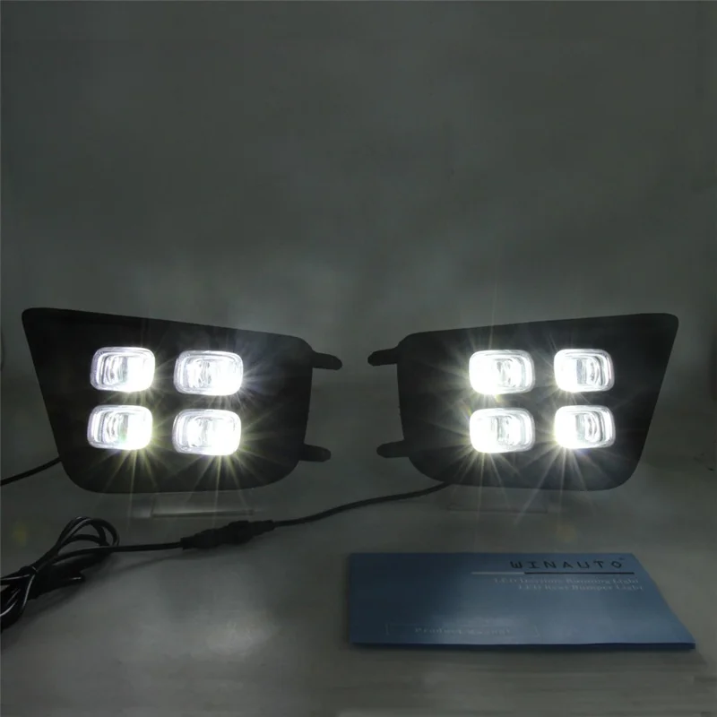 For Toyota Tacoma 2012-2015 1 Pair Car DRL Fog Light Waterproof White+Yellow LED Turn Signal Lamp