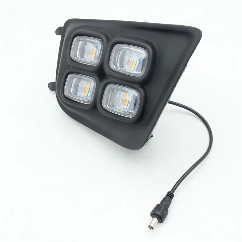 For Toyota Tacoma 2012-2015 1 Pair Car DRL Fog Light Waterproof White+Yellow LED Turn Signal Lamp