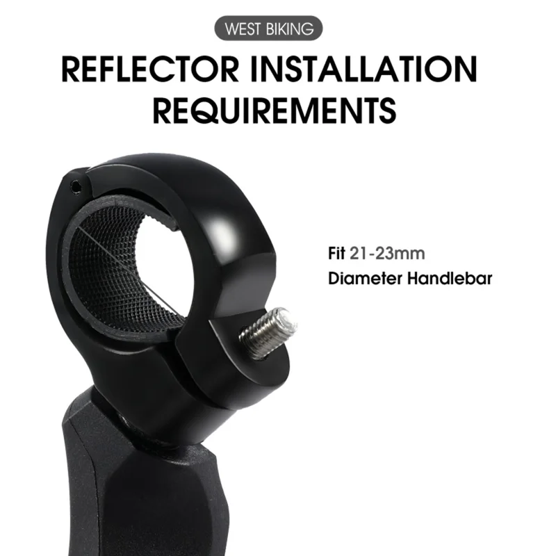 WEST BIKING 1Pc YP0720033 Electric Bike Rearview Mirror HD Adjustable Angle for Bicycle Handlebar - Left