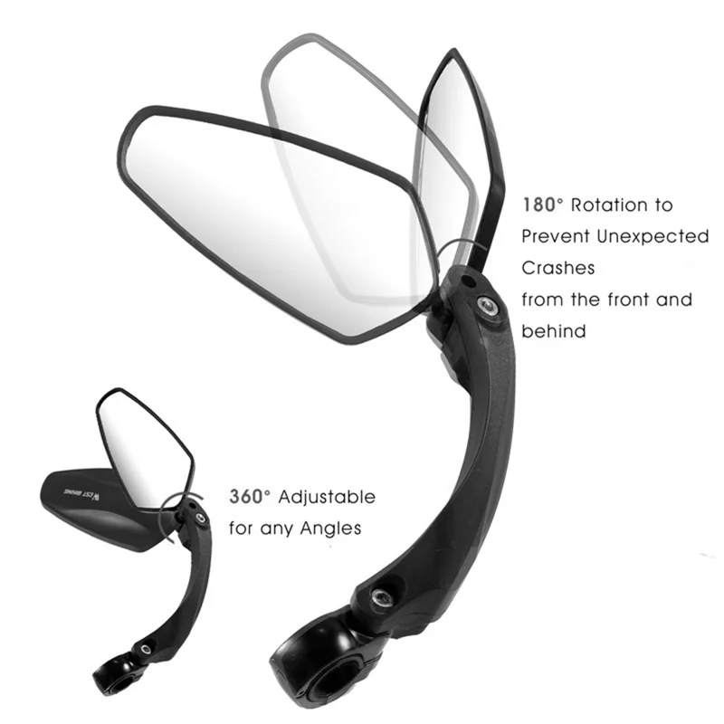 WEST BIKING 1Pc YP0720033 Electric Bike Rearview Mirror HD Adjustable Angle for Bicycle Handlebar - Left