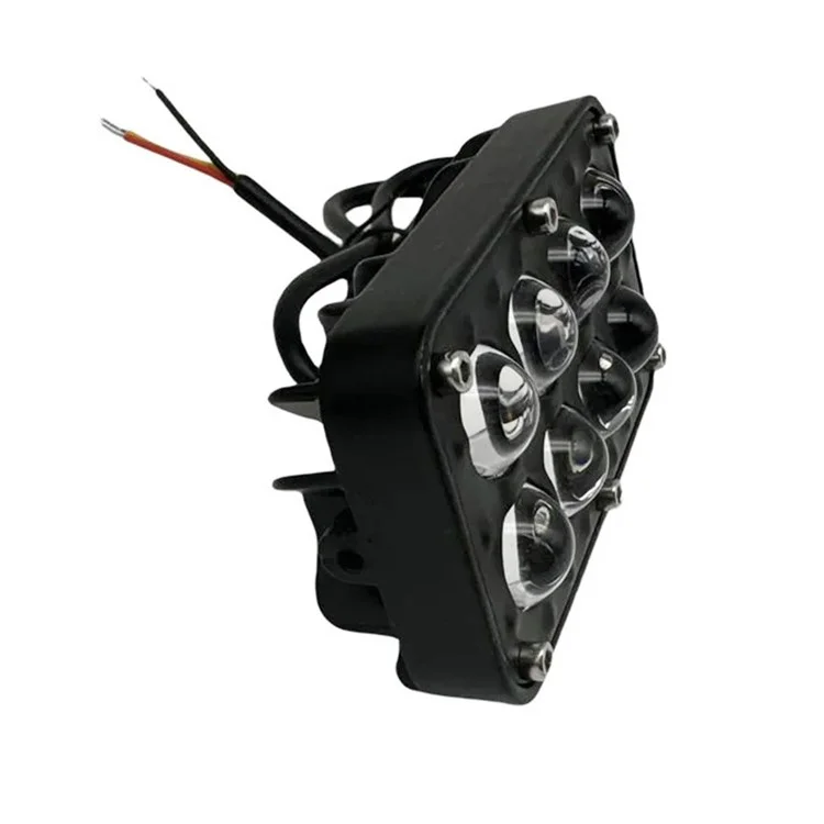 JP-V68 Motorcycle Truck Off-Road Vehicle LED Spotlight Yellow+White Strobe Red+Blue Warning Headlight