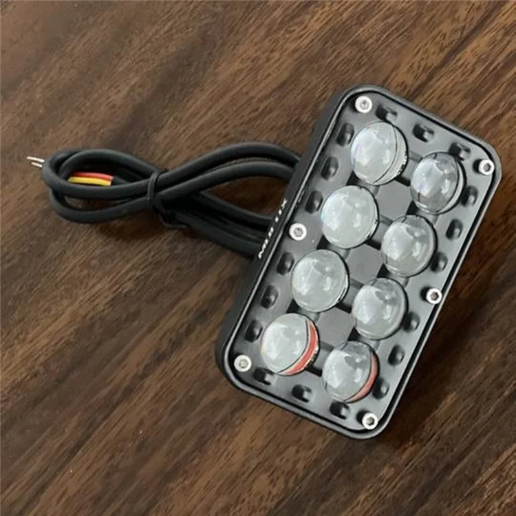 JP-V68 Motorcycle Truck Off-Road Vehicle LED Spotlight Yellow+White Strobe Red+Blue Warning Headlight
