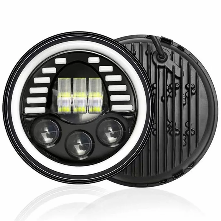 7-inch Car SUV Off-Road Motorcycle High Low Beam Light Halo Angel Eyes LED Round DRL Turn Signal Light