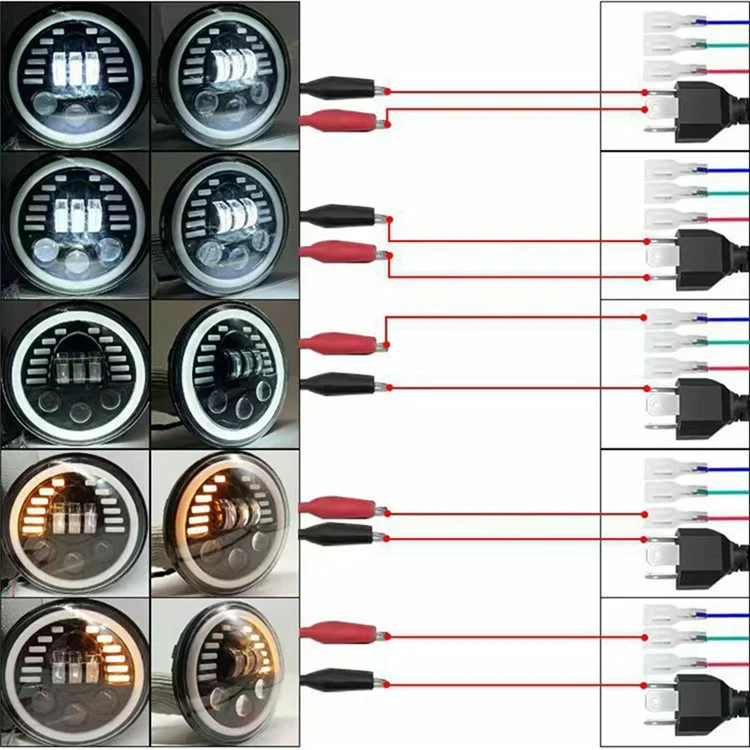 7-inch Car SUV Off-Road Motorcycle High Low Beam Light Halo Angel Eyes LED Round DRL Turn Signal Light