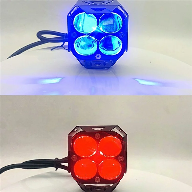 W06 30W High Brightness LED Car Driving Light SUV Off-Road Vehicle Spotlight - White+Yellow+Blue