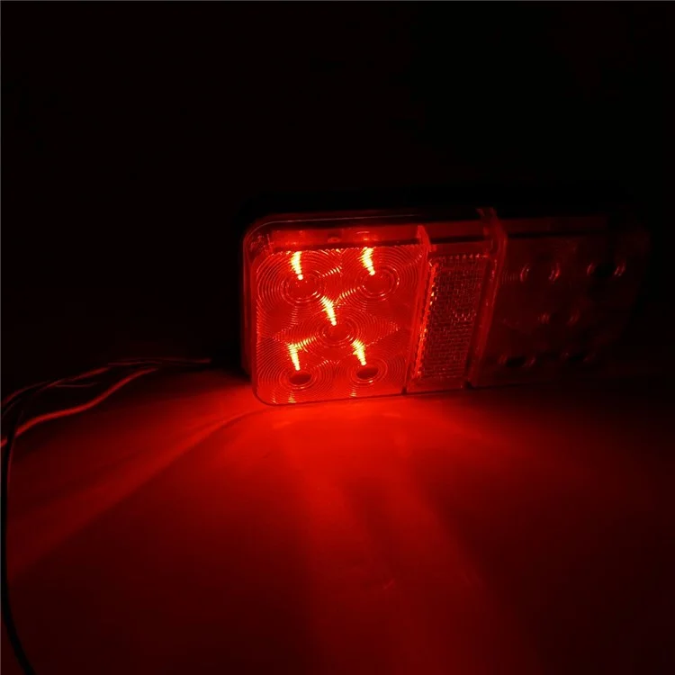 Kit de Feux Arrière A4136 à 10 Led Pour Camion 12v, Remorque, Véhicules Signal de Tour de Virage Étanche Avec Plaques Réfléchissantes / Lampes Latérales / Éclairage de la Plaque D'immatriculation - Type G Set