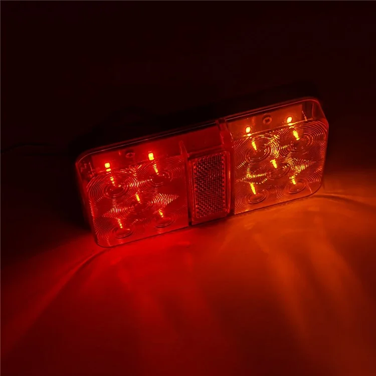 A4138 10-LED Trailer Tail Light Kit for 12V Truck Vehicles Water Resistant Turn Signal Light with Cable Ties - Type H Set