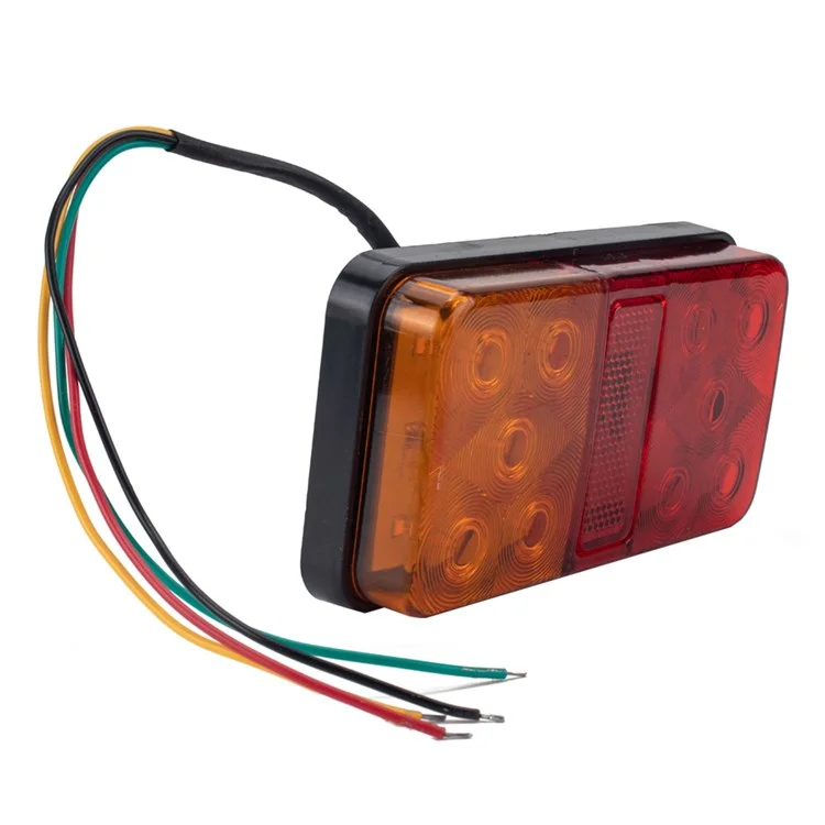 A4138 10-LED Trailer Tail Light Kit for 12V Truck Vehicles Water Resistant Turn Signal Light with Cable Ties - Type H Set