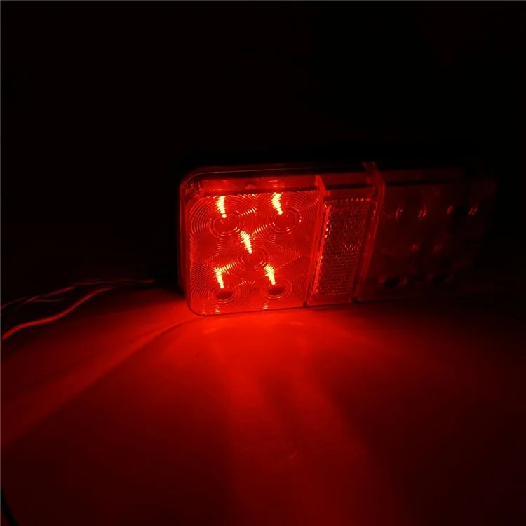 Kit de feux arrière à 10 LED A4135 pour camion de 12 V, remorque, véhicules Ensemble de feux de direction résistant à l'eau avec câble à 5 noyaux de 8 m / feu de position / feu de plaque d'immatriculation - Type F Set