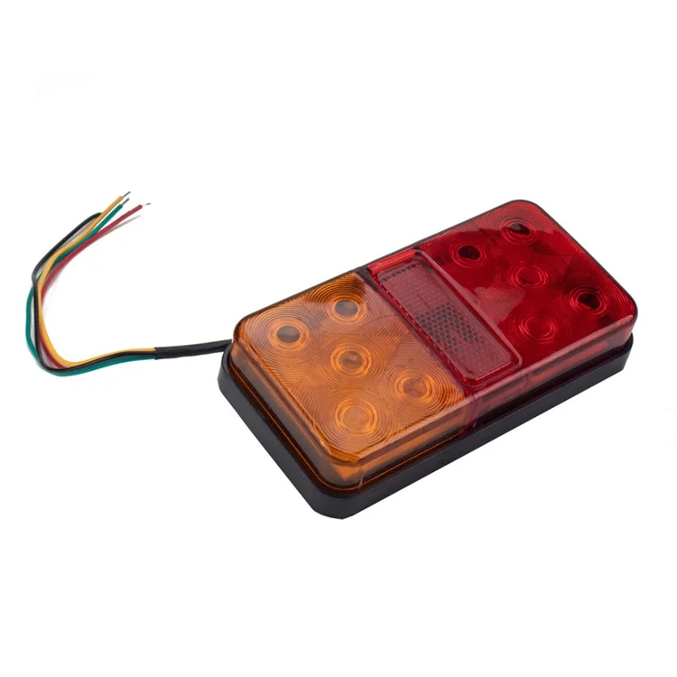 A4134 Kit de Feux Arrière Imperméable à 10 Led Pour Camion 12v, Remorque, Véhicules Tourne le Signal Avec un Câble de 8 m de 5 Mètres / Attaches de Câble / Éclairage de la Plaque D'immatriculation - Type E Set