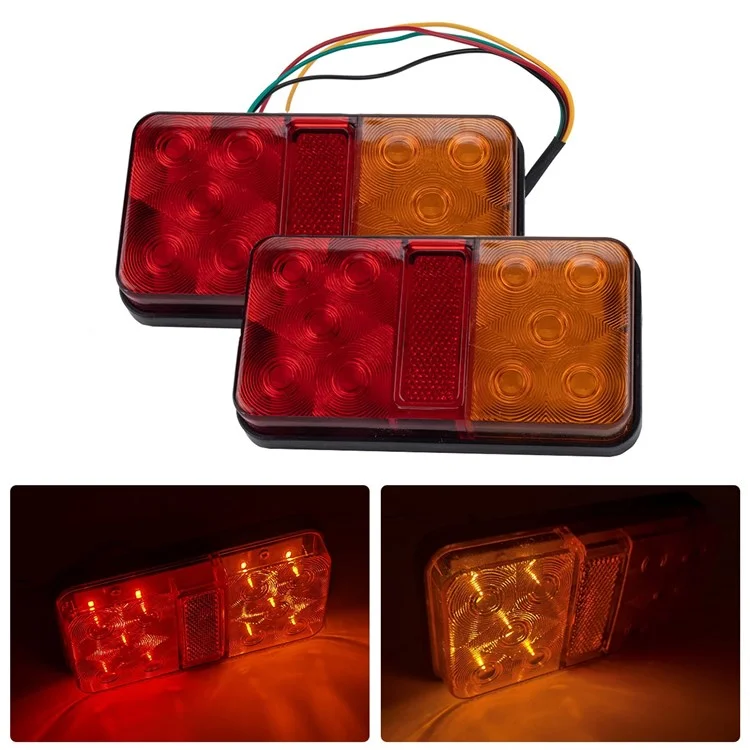 A4086 Kit de Feux Arrière de la Remorque à 10 Led Pour Véhicules de Camion 12V Tiraning Signal de Virage Avertissement Avec un Câble de 8 m de 5 Mètres - Tapez un Ensemble
