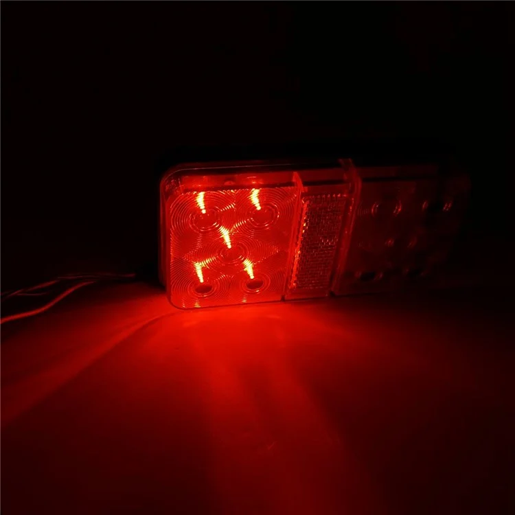 A4086 10-LED Trailer Tail Light Kit for 12V Truck Vehicles Waterproof Turn Signal Warning Light with 8m 5-Core Cable - Type A Set