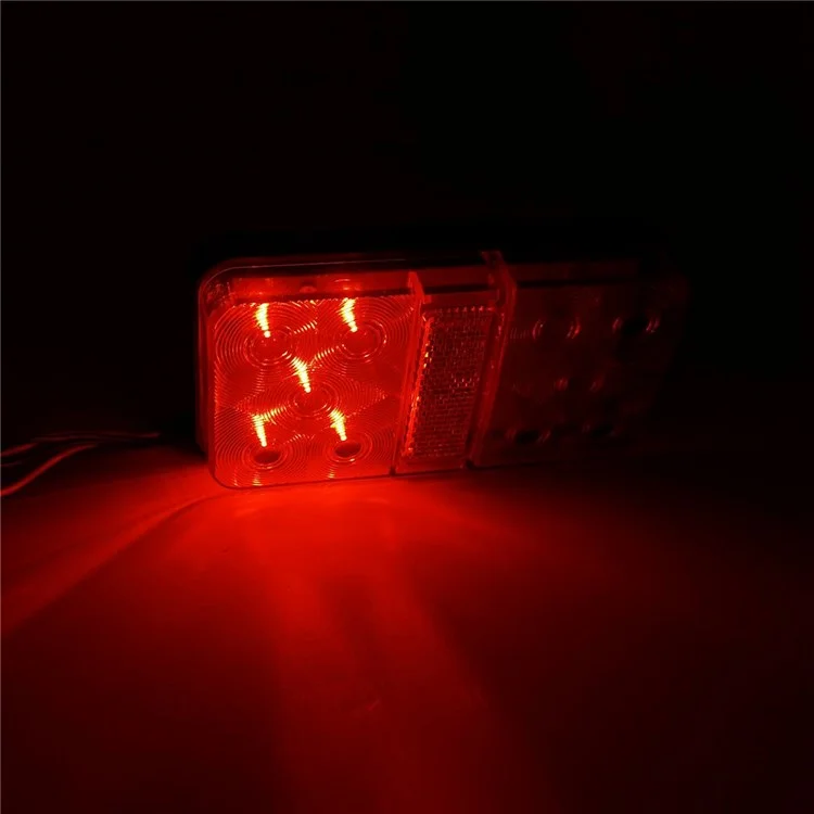 A4132 10-LED Tail Light Kit for 12V Truck, Trailer Vehicles Waterproof Turn Signal Light with 8m 5-Core Cable / Cable Ties - Type C Set