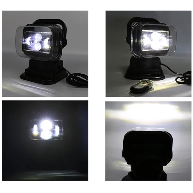 HS-SS60 7-Inch 60W DC 12-24V 5000LM 6000K Wireless Remote Control LED Search High Bay Lights Spotlights