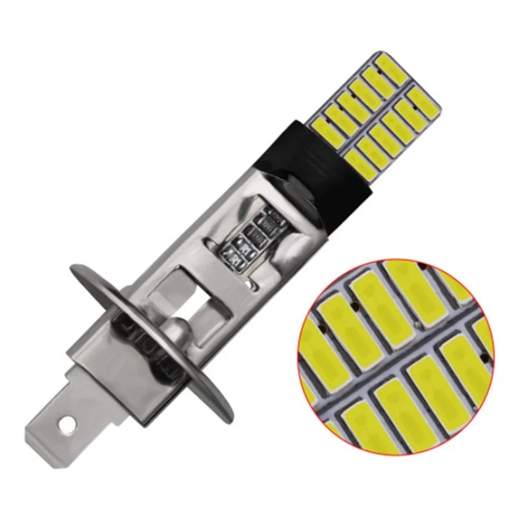 2PCS Car Fog Light 4.8W 6500K White Light 24-LED SMD 4014 Bright Car Clearance Light Lamp - H3 / White