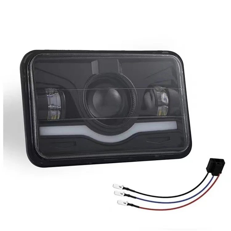 5-Inch 4700LM Car Truck Square LED Headlight Work Light Spotlight with Adapter Cable
