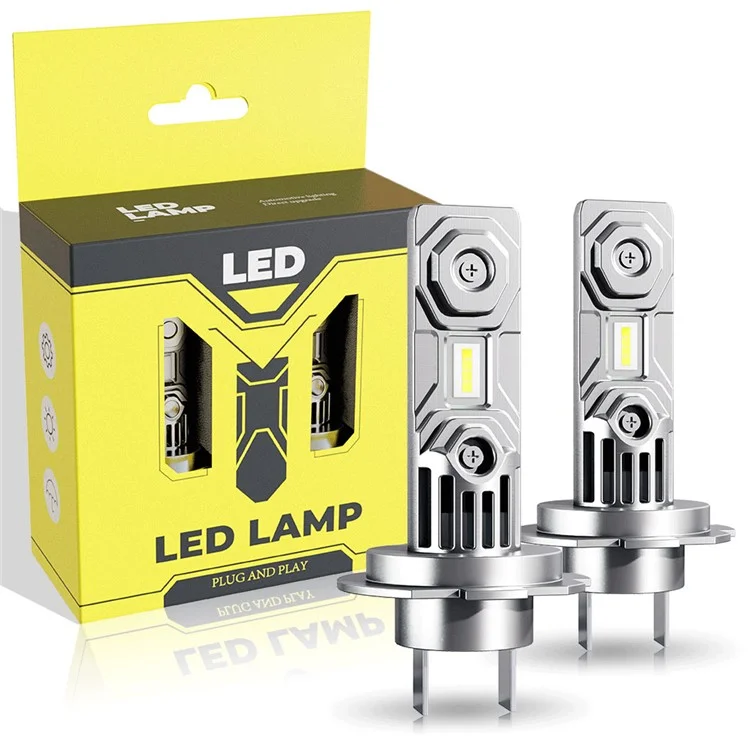 HAIZG 2Pcs H7 Car LED Head Lamp Bulbs 10000LM 50W Aviation Grade Aluminum LED Headlight