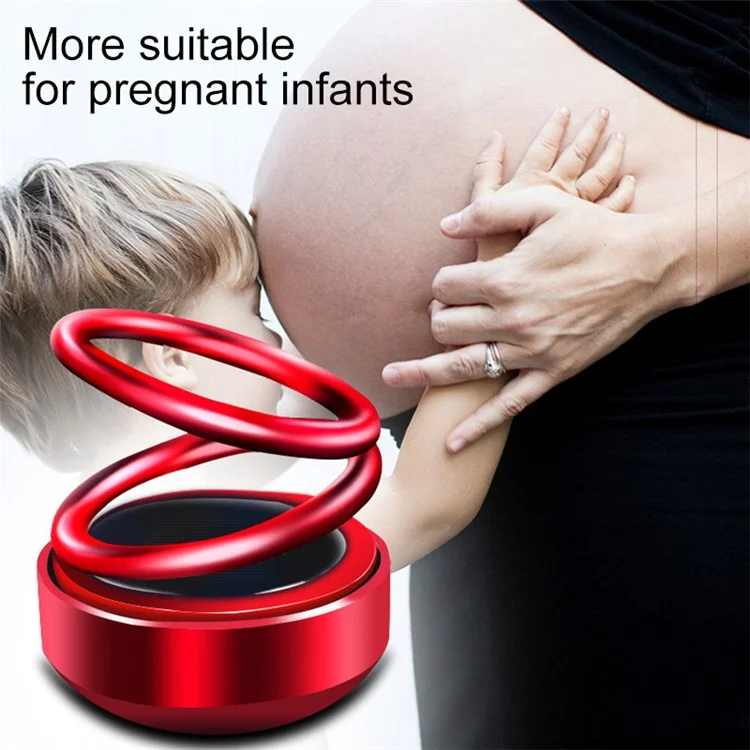 CHEGES Solar Powered Car Ornament Perfume Holder Aluminum Alloy Suspension Aromatherapy Air Freshener Stand - Rot